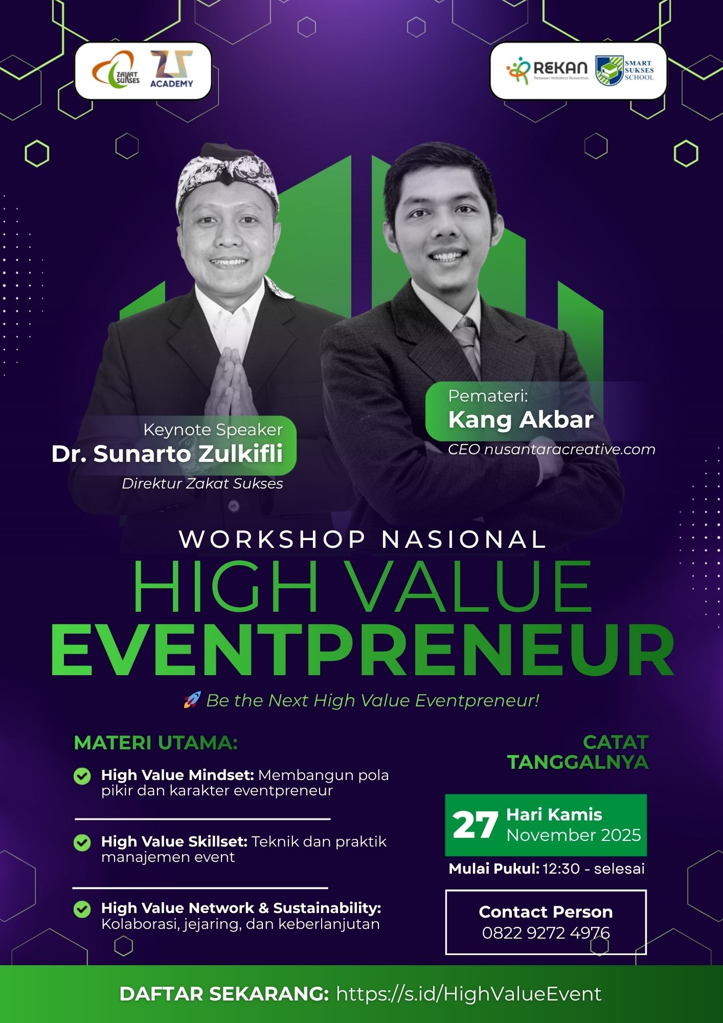 Pendaftaran Workshop Nasional High Value Eventpreneur Resmi Dibuka!